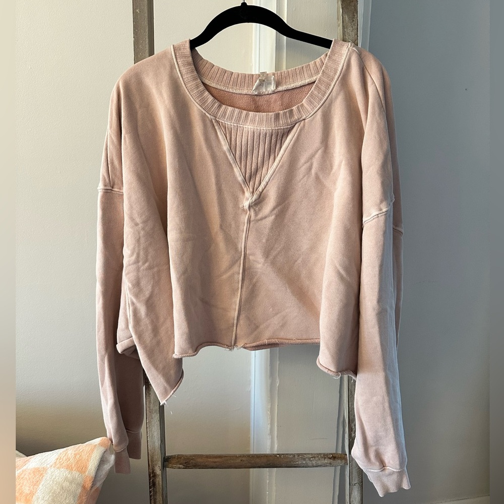 Peach Love Oversized Cropped Sweater
